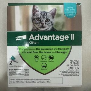 Advantage II for Kittens 2-5 lbs 2 Doses NEW